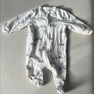 Petit Lem Apple Truck Footie PJS